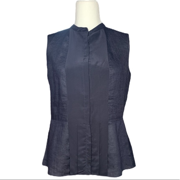 Tory Burch Tops - Tory Burch Linen and Silk Sleeveless Blouse